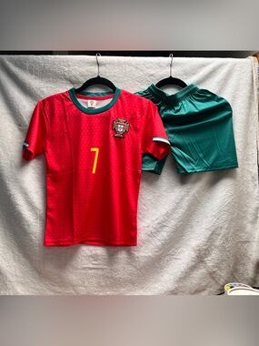 Kids Ronaldo Soccer Jersey and Shorts Set - Number 7